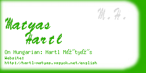 matyas hartl business card